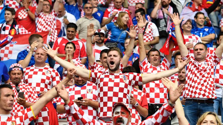 Croatia fans gather for their team's opening Euro 2016 match against Turkey