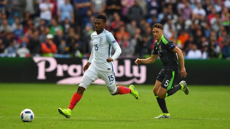 Daniel Sturridge of England in action during the Euro 2016 Group B match between England and Wales in Lens