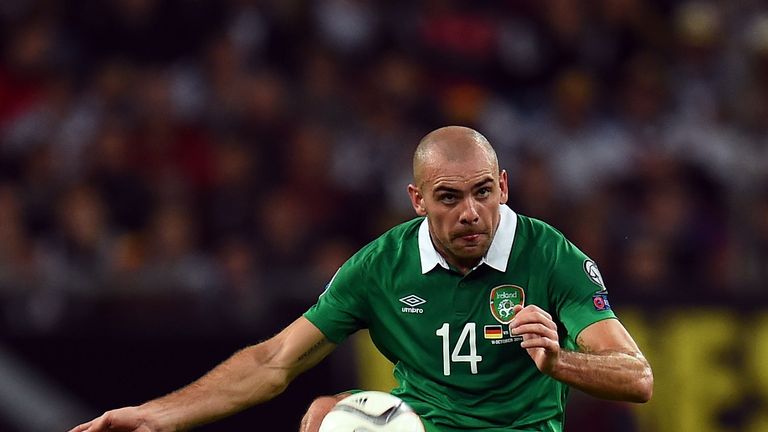 Darron Gibson during the EURO 2016 Group D qualifying match between Germany and Republic of Ireland on October 14, 2014 in Gelsenkirchen, Germany.