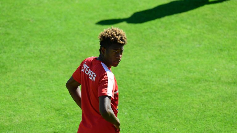 Austria's midfielder David Alaba attends a training session in Mallemort, southeastern France, on June 10, 2016, prior to the beginning of the Euro 2016 fo
