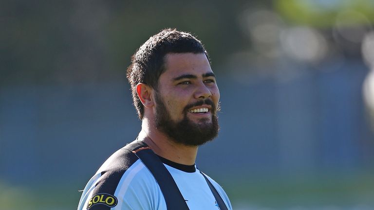 David Fifita pictured during a Cronulla Sharks training session back in May 2014 