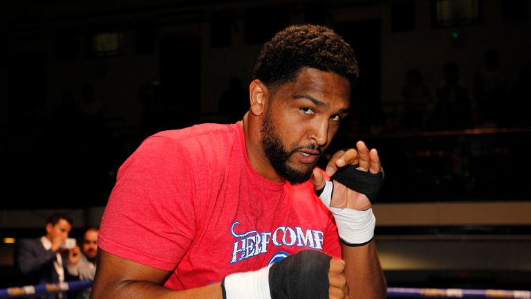 Dominic Breazeale shadow boxes at York Hall