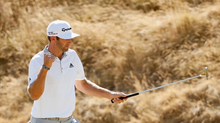 Dustin Johnson's birdie at 17 was his only gain along the back nine