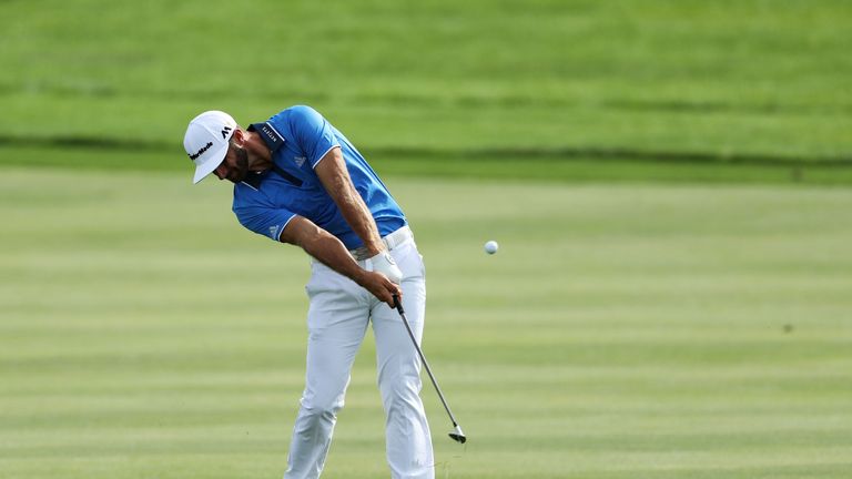 OAKMONT, PA - JUNE 18:  Dustin Johnson of the United States plays a shot on the third hole during the third round of the U.S. Open at Oakmont Country Club 
