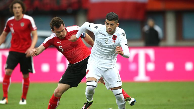 Elseid Hysaj (right) is a highly-rated right-back with Albania after a good club season in Italy at Napoli