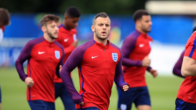 England's Jack Wilshere during a training session at Stade du Bourgognes, Chantilly, on Friday 10 June