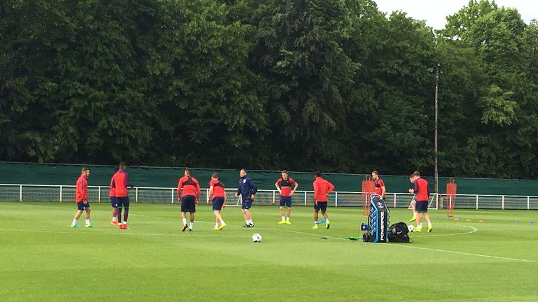 England in training on Sunday