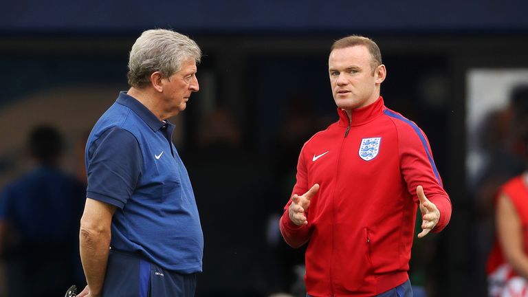 England's Wayne Rooney (right) speaks with manager Roy Hodgson during the squad walkaround at the Stade Velodrome, Marseille, 10 June 2016