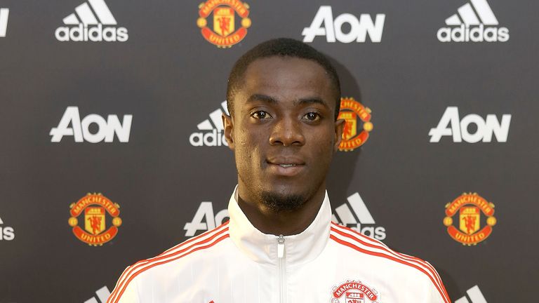 Manchester United's new signing Eric Bailly is unveiled at Old Trafford on June 8, 2016 in Manchester, England