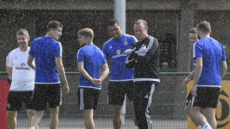 Northern Ireland trained in France for the first time ahead of their first Euro 2016 game against Poland