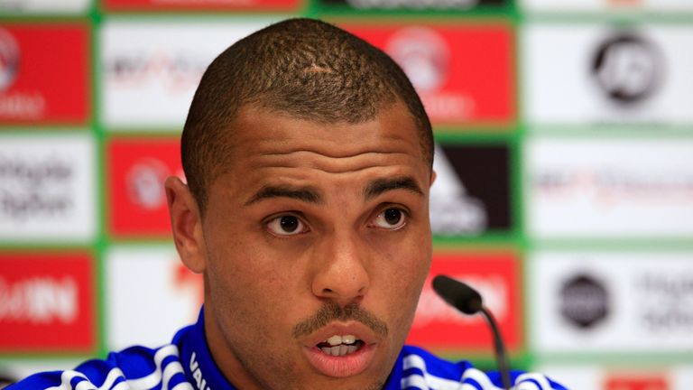Northern Ireland's Josh Magennis during a press conference at Saint-George-de-Reneins.