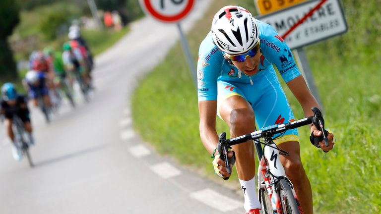 Fabio Aru on stage three of the 2016 Dauphine-Libere