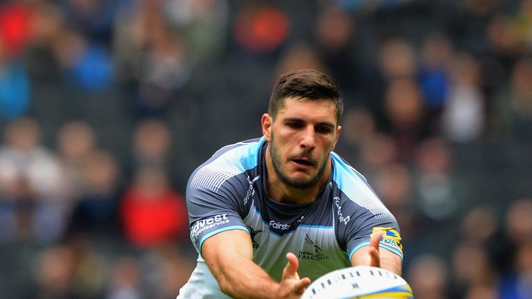 MILTON KEYNES, ENGLAND - OCTOBER 24:  Giovanbattista Venditti of Newcastle Falcons during the Aviva Premiership match between Northampton Saints and Newcas