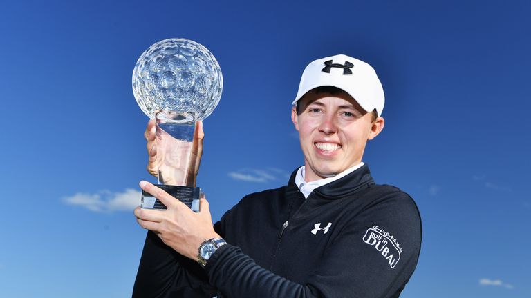 Matthew Fitzpatrick of England holds the trophy for winning the Nordea Masters at Bro Hof Slott Golf Club