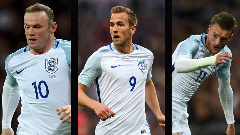 Wayne Rooney Harry Kane Jamie Vardy 