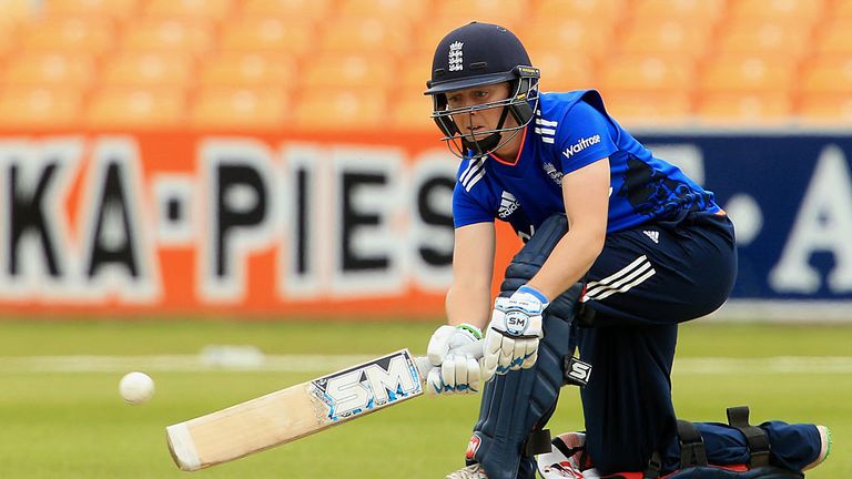 Heather Knight of England hits out during the 1st Royal London ODI against Pakistan Women