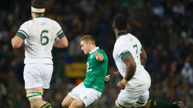 Ireland's Paddy Jackson kicks a penalty