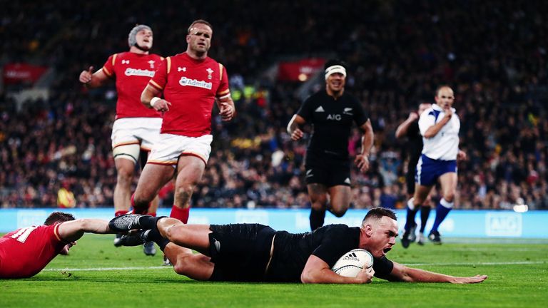 Israel Dagg scores the opening try for the All Blacks