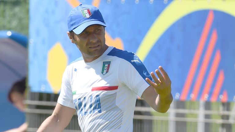 Italy head coach Antonio Conte during a training session