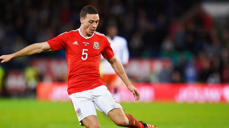 James Chester in action for Wales