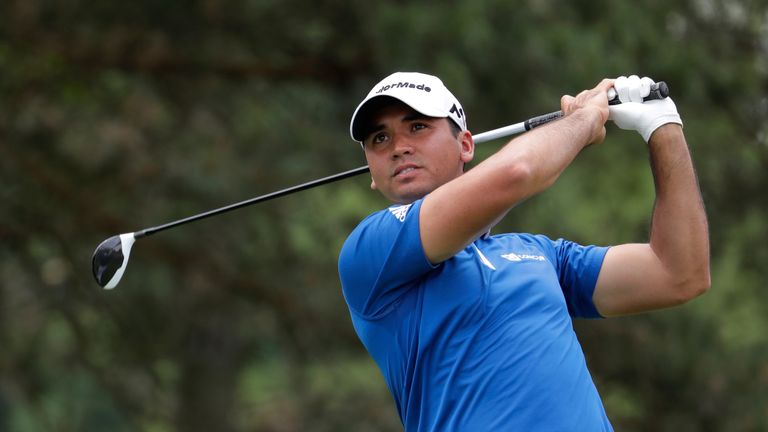 Jason Day of Australia watches his tee shot on the second hole during the first round of The Memorial Tournament at Muirfield Village