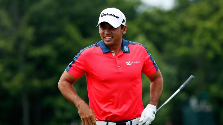 Jason Day of Australia waits on the practice range during a practice round prior to the U.S. Open at Oakmont Country Club