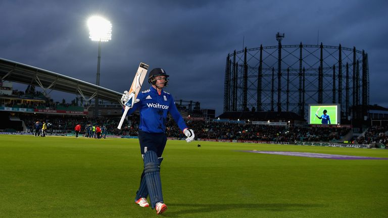 LONDON, ENGLAND - JUNE 29:  Jason Roy of England leaves the field after scoring 162 runs during the 4th ODI Royal London One Day International match betwee