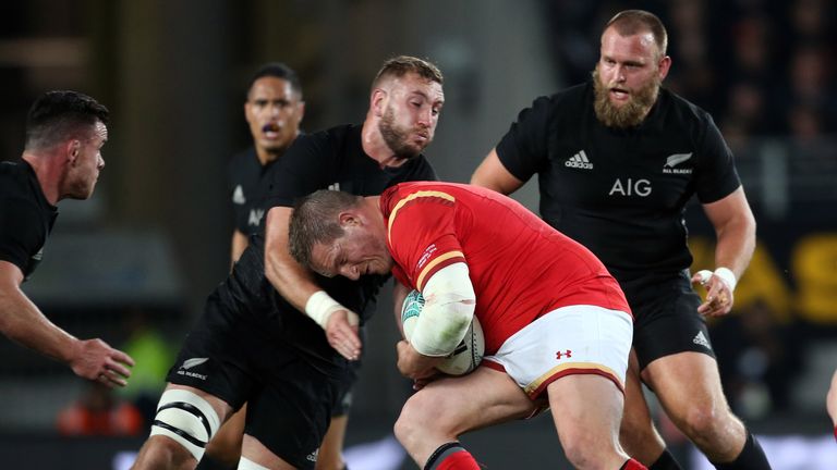 Gethin Jenkins taking on the All Blacks on June 11