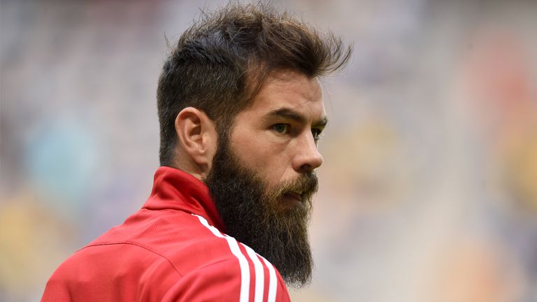 Wales' Joe Ledley warms up during the International Friendly match at the Friends Arena, Stockholm.