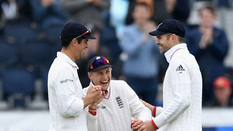 Joe Root, Alastair Cook, Jimmy Anderson