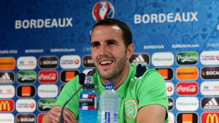 Republic of Ireland captain John O'Shea ahead of game with Belgium