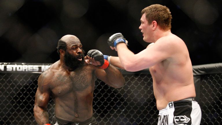 MONTREAL- MAY 8: Kimbo Slice (L) punches Matt Mitrione in their heavyweight bout at UFC 113 at Bell Centre on May 8, 2010 in Montreal, Quebec, Canada.  (Ph