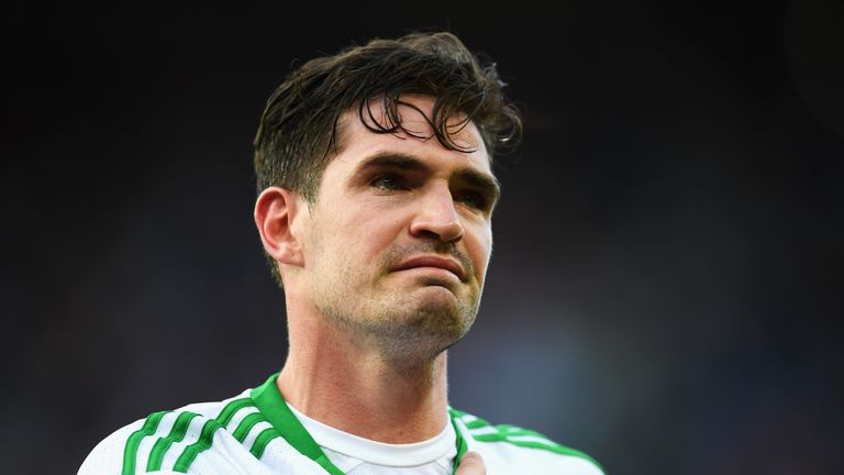 PARIS, FRANCE - JUNE 25:  Kyle Lafferty of Northern Ireland shows his dejection after his team's 0-1 defeat in the UEFA EURO 2016 round of 16 match between