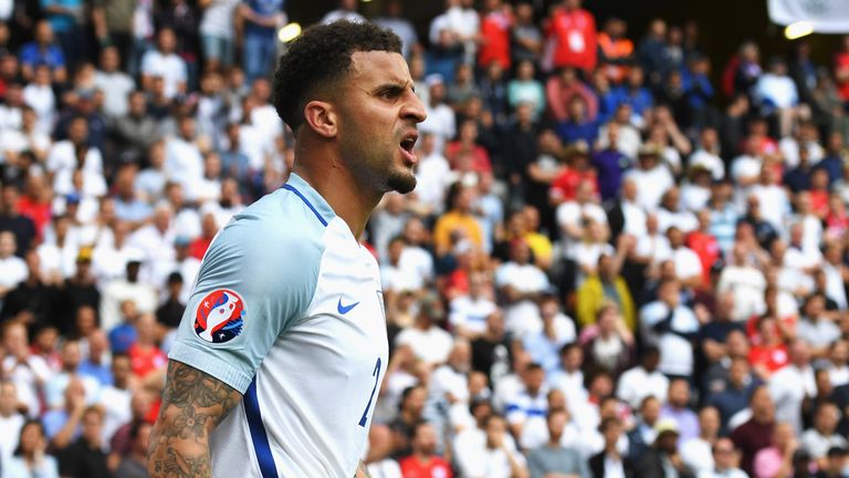 Kyle Walker of England looks on during the Euro 2016 