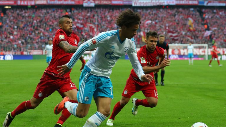 Leroy Sane in action for Schalke against Bayern Munich