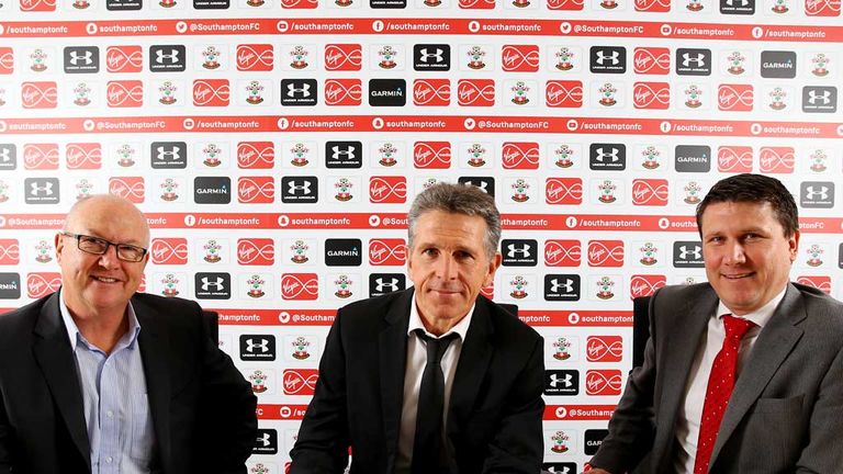 Head of football Les Reed, Claude Puel, and executive officer Gareth Rogers Southampton FC (mandatory picture of Southampton FC)
