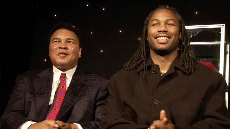 Muhammad Ali and Lennox Lewis in 2001