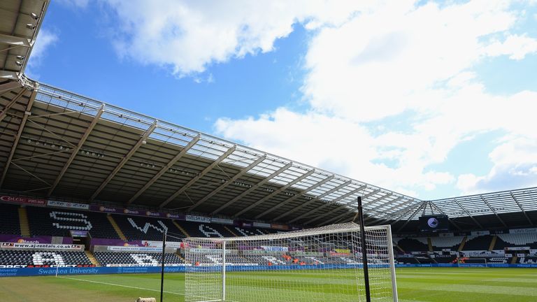 A general view inside the stadium prior to the Barclays Premier League match between Swansea City and Norwich City at Liberty 