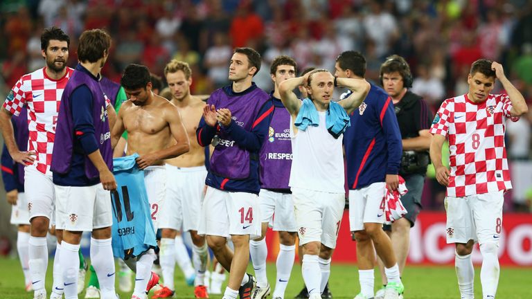 GDANSK, POLAND - JUNE 18:  Luka Modric of Croatia reacts during the UEFA EURO 2012 group C match between Croatia and Spain at The Municipal Stadium on June