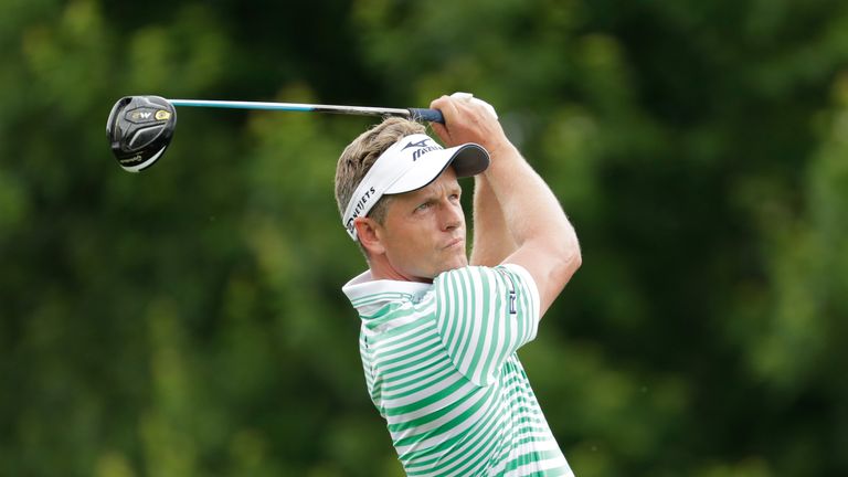 Luke Donald drives off during last week's Memorial Tournament at Muirfield Village