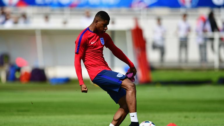 England striker Marcus Rashford is the youngest player at Euro 2016