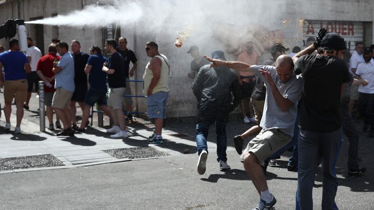 Police spray tear gas as trouble erupts in Marseille