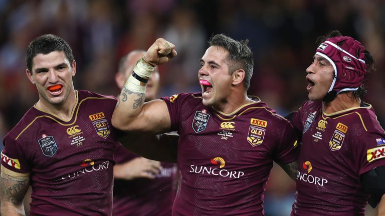 Corey Parker (middle) calls time on his Queensland career on Wednesday