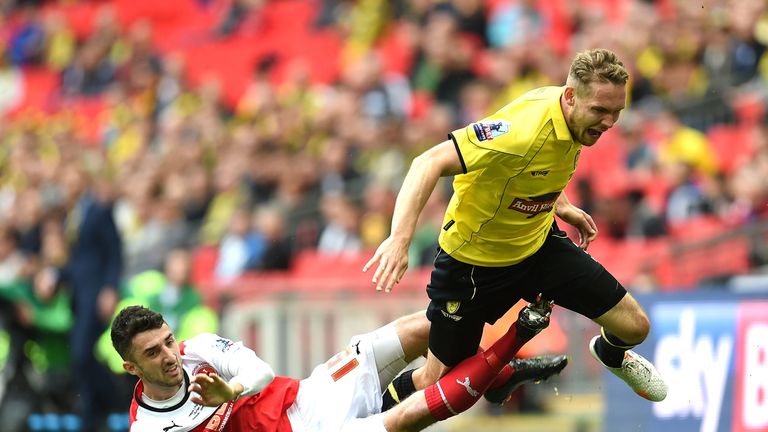 McLaughlin played for Fleetwood in the League Two play-off final in 2014