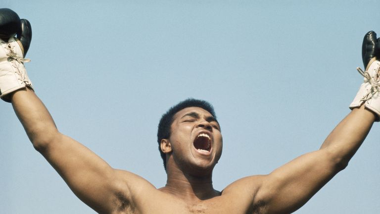 Muhammad Ali relaxed in training in 1972