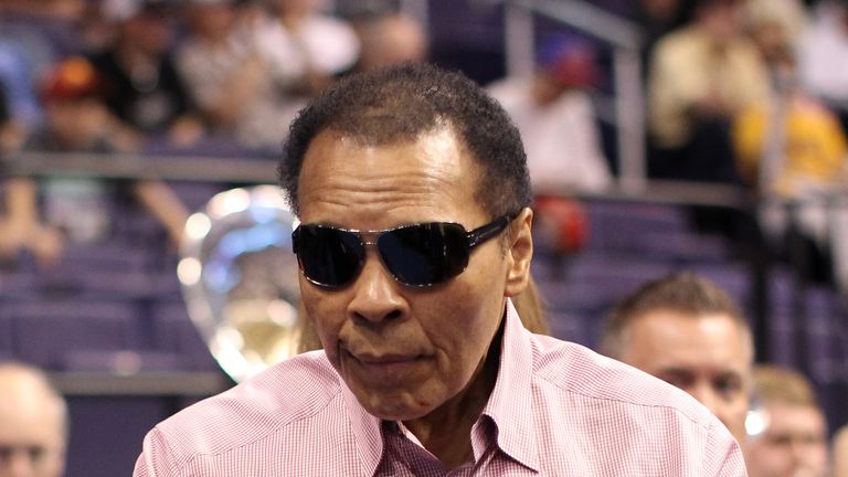 Muhammad Ali at a basketball game in Phoenix in 2012