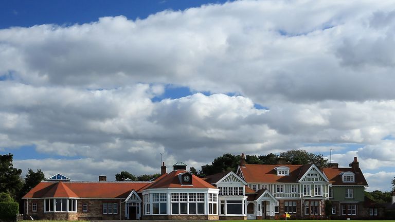 GULLANE, UNITED KINGDOM - AUGUST 31:  The Clubhouse at The Honourable Company of Edinburgh Golfers at Muirfield on August 31, in Gullane, Lothian, Scotland