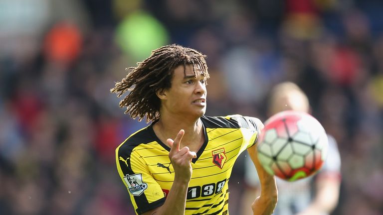 WEST BROMWICH, ENGLAND - APRIL 16:  Nathan Ake of Watford during the Barclays Premier League match between West Bromwich Albion and Watford at The Hawthorn