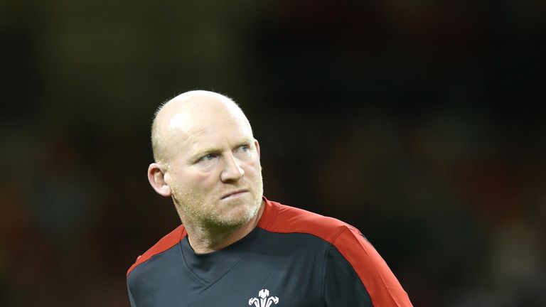 CARDIFF, WALES - AUGUST 08:  Neil Jenkins, the Wales skills coach looks on during the International match between Wales and Ireland at the Millennium Stadi