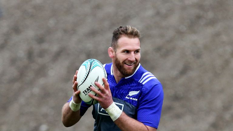 New Zealand captain Kieran Read during a training session